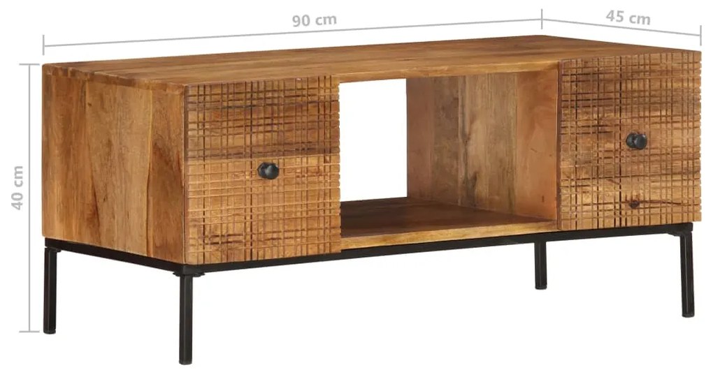 Mesa de centro 90x45x40 cm madeira de mangueira maciça
