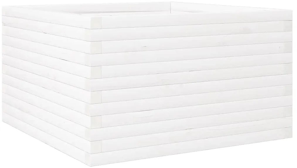 Vaso/floreira de jardim 80x80x46 cm madeira pinho maciça branco