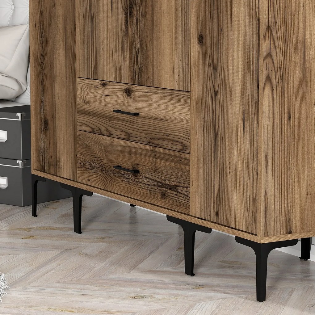 Roupeiro Kumsal STS – Nogueira – 160x47,5x201,4 cm
