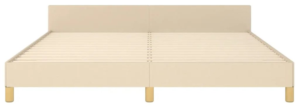 Estrutura de cama sem colchão 180x200 cm tecido cor creme