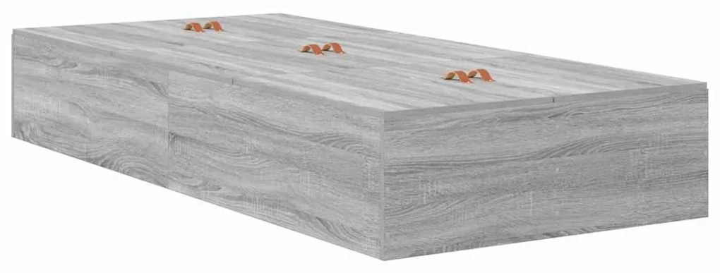 Cama de Armazenamento Cinzento Sonoma 90x190 cm