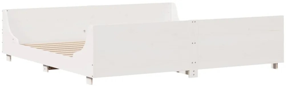 Cama sem colchão 180x200 cm madeira de pinho maciça branco