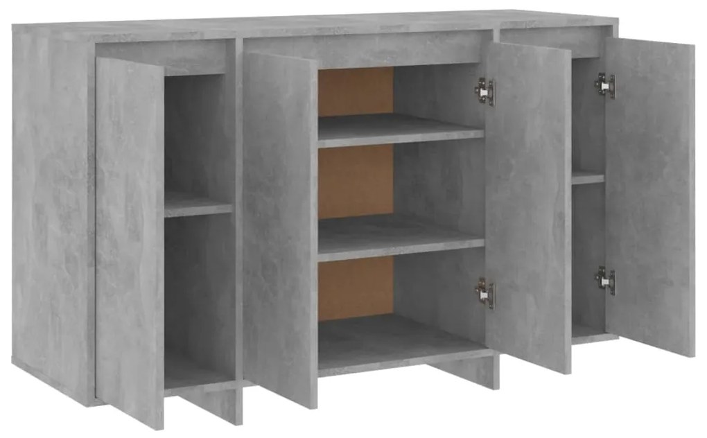 Aparador 120x41x75 cm derivados de madeira cinza cimento
