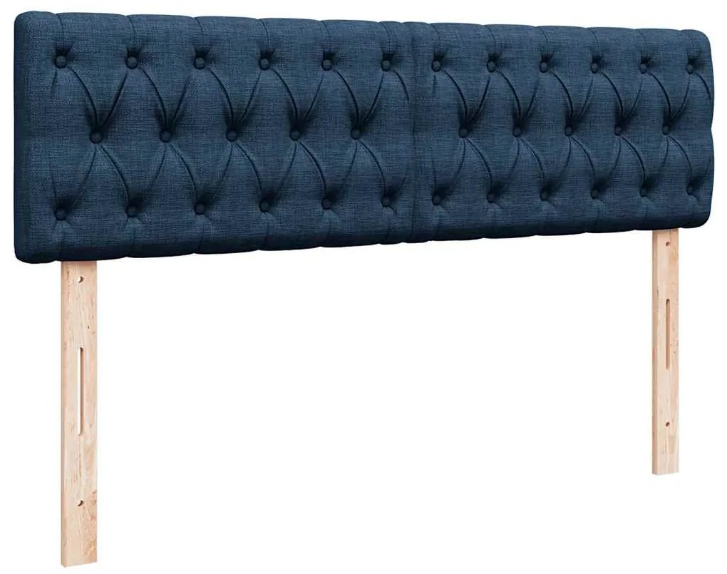 Estrutura de cama otomana com colchão tecido azul 140x200cm