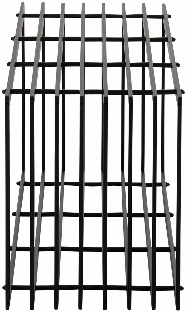 Suporte para lenha Irving em aço inoxidável 50 x 150 x 40 cm Preto