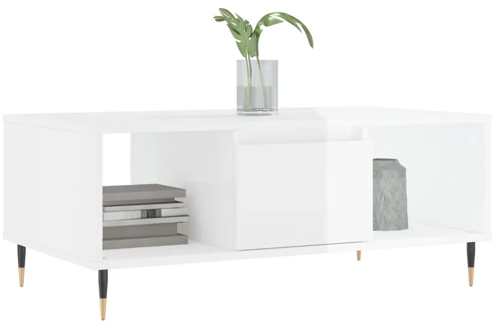 Mesa de centro 90x50x36,5 cm derivados madeira branco brilhante