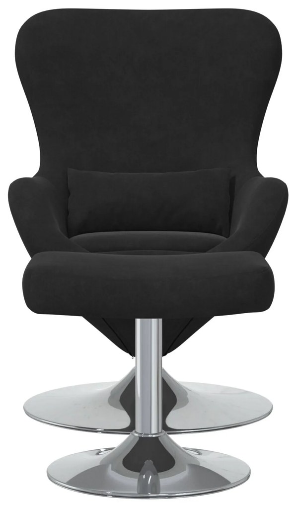 Poltrona Egg vidaXL com Puff Veludo Preto