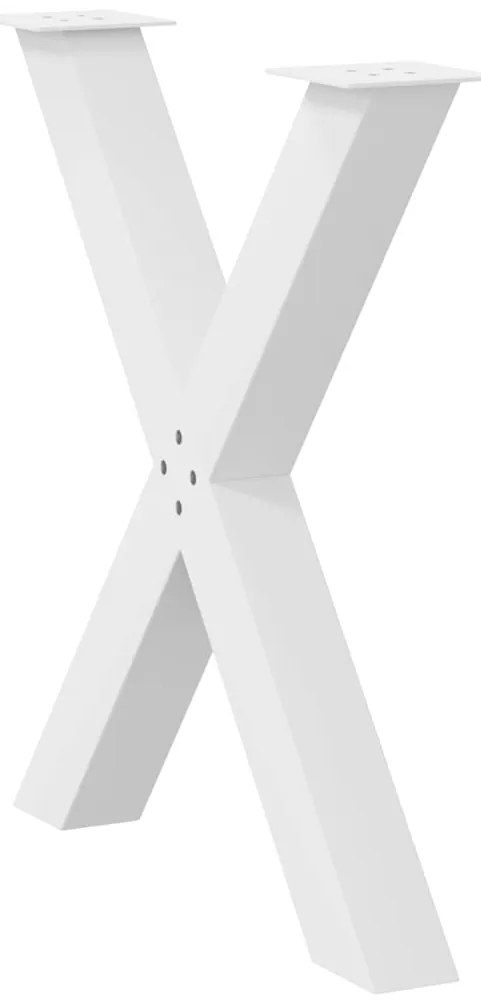 Pés para mesa de jantar em formato de X, 2 peças, branco, 70x(72-73) c