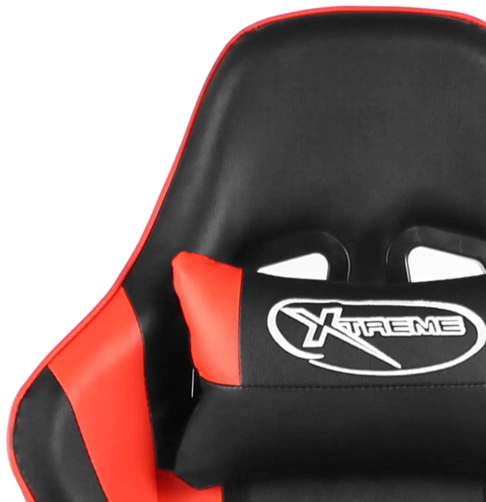 Cadeira de gaming giratória PVC vermelho