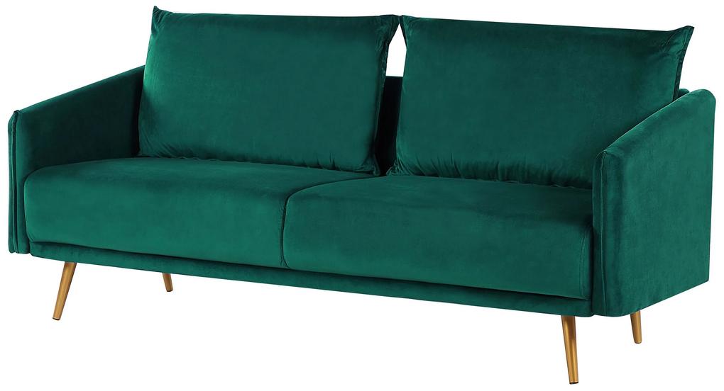 Conjunto de sofás de 5 lugares em veludo verde esmeralda MAURA Beliani
