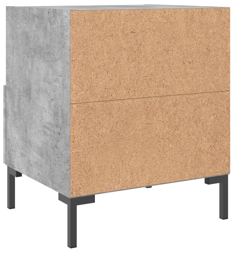 Mesas de cabeceira 2pcs derivados de madeira cinza cimento