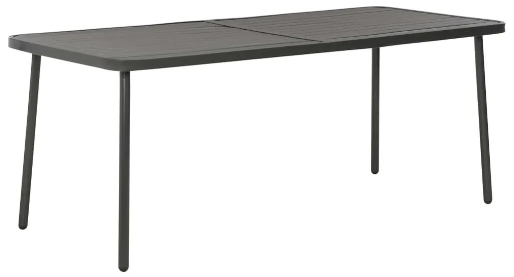 vidaXL Mesa de jardim 180x83x72 cm aço cinzento-escuro