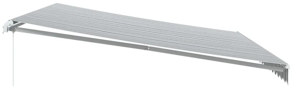 Toldo retrátil manual com LED 500x300 cm antracite/branco
