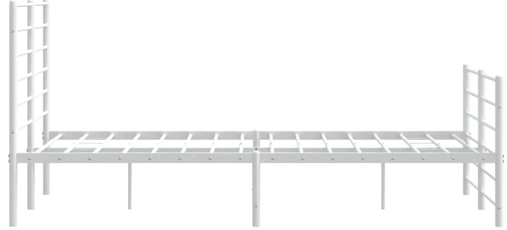 Estrutura de cama com cabeceira e pés 120x200 cm metal branco
