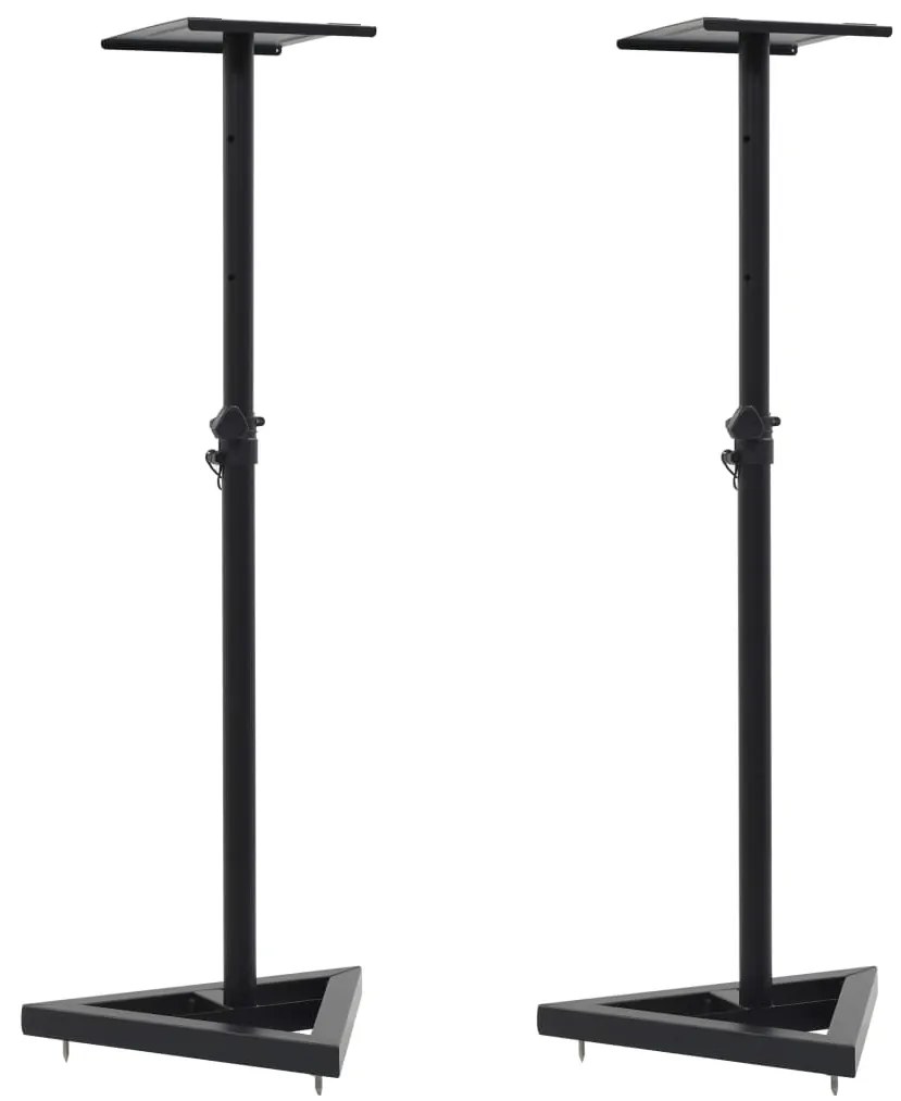 vidaXL Suportes de colunas monitores de estúdio 2 pcs aço preto
