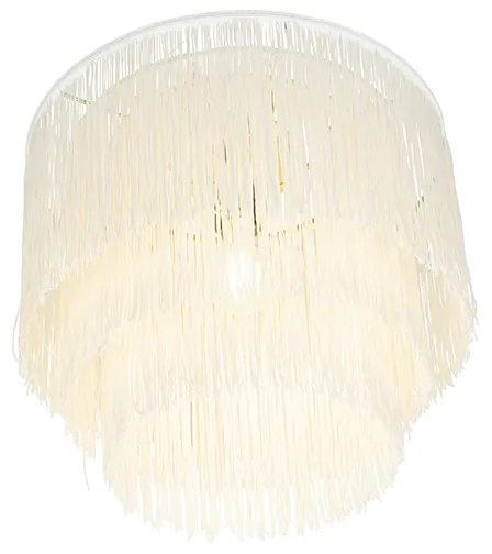 Candeeiro de teto oriental dourado com aba dourado com franjas - Franxa Oriental