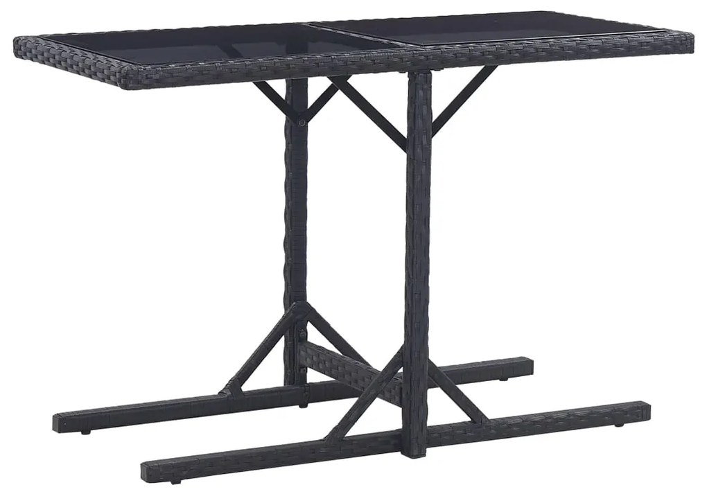 3 pcs conjunto de jantar para jardim preto