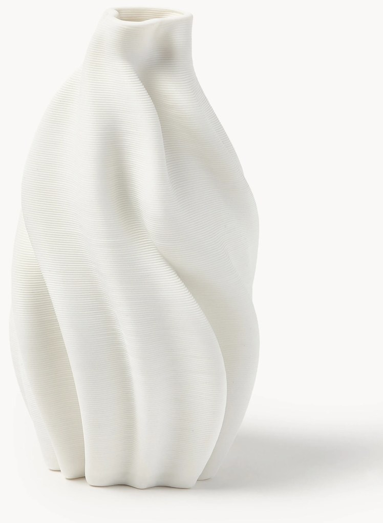 3D Printed Porcelain Vase Lyria, H 18 cm