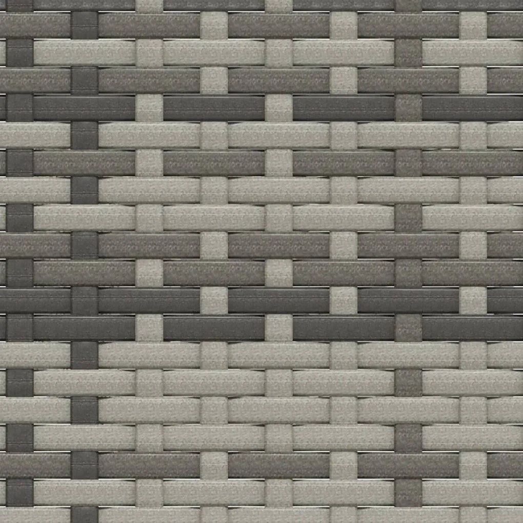 3 pcs conjunto lounge de jardim c/ almofadões vime PE cinzento