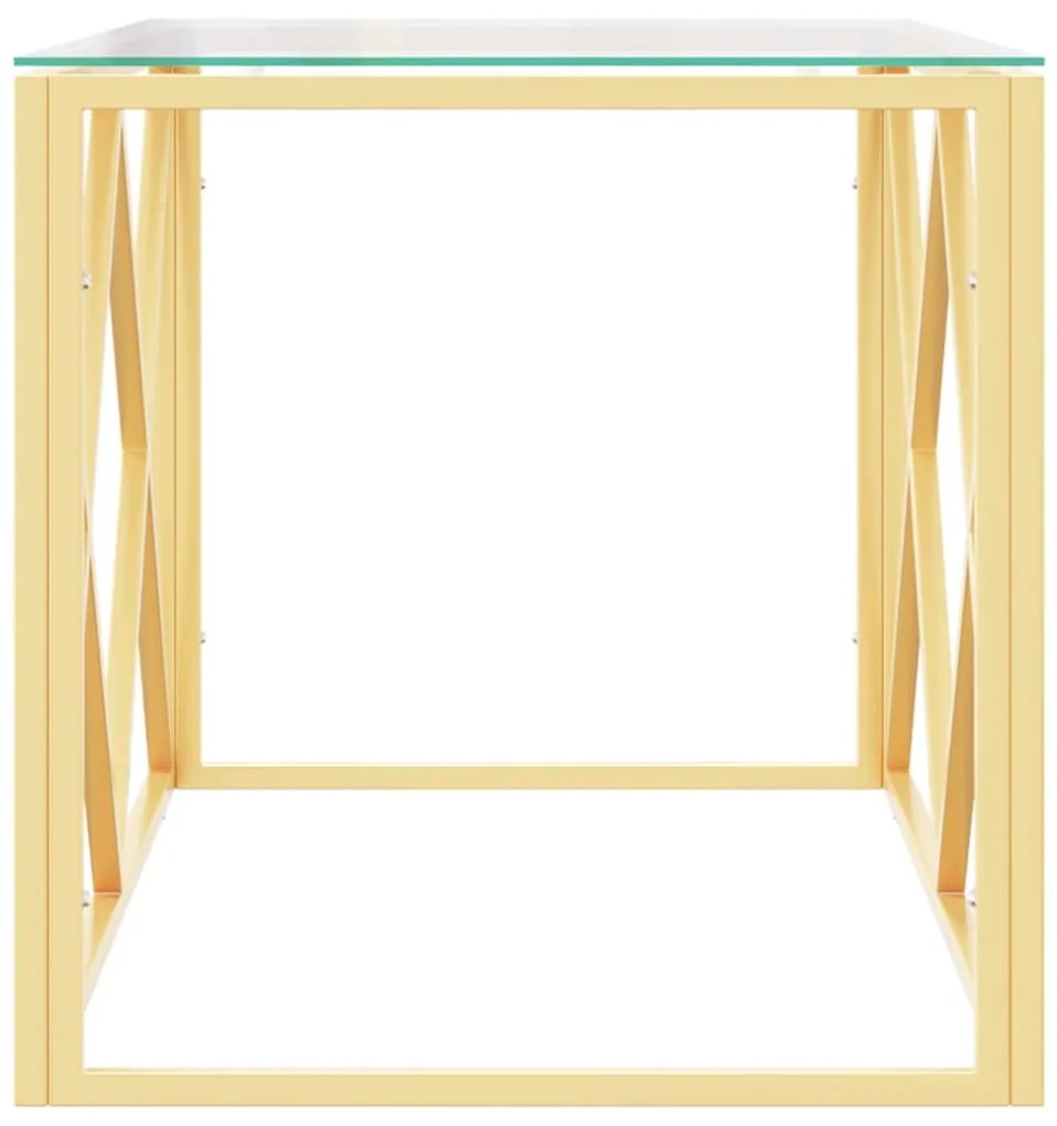 Mesa de centro 110x45x45 cm aço inoxidável e vidro