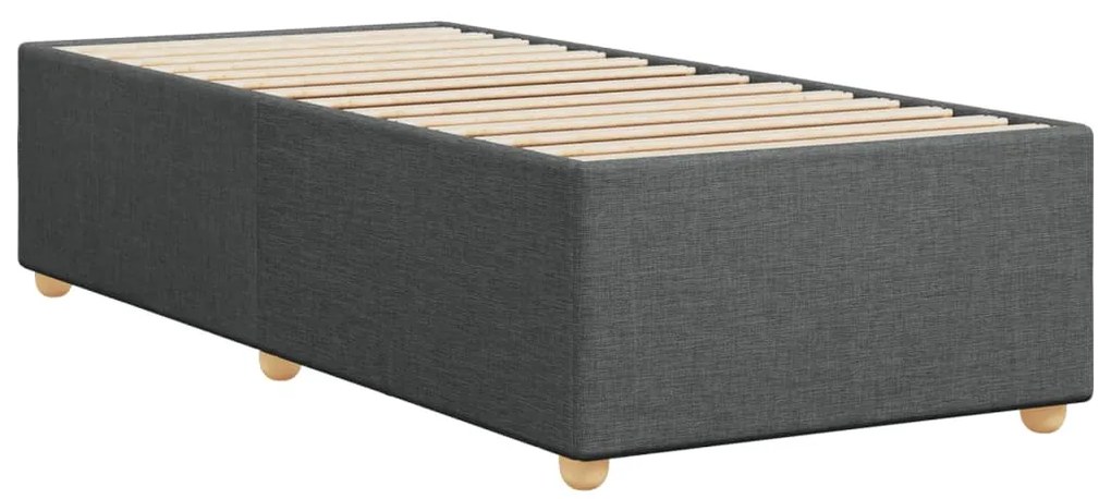 Estrutura de cama sem colchão 90x190 cm tecido cinzento-escuro