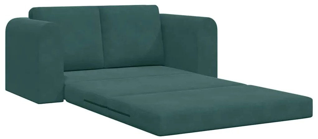 Sofá Cama 2 em 1 Verde Escuro 148x71x83 cm em Veludo