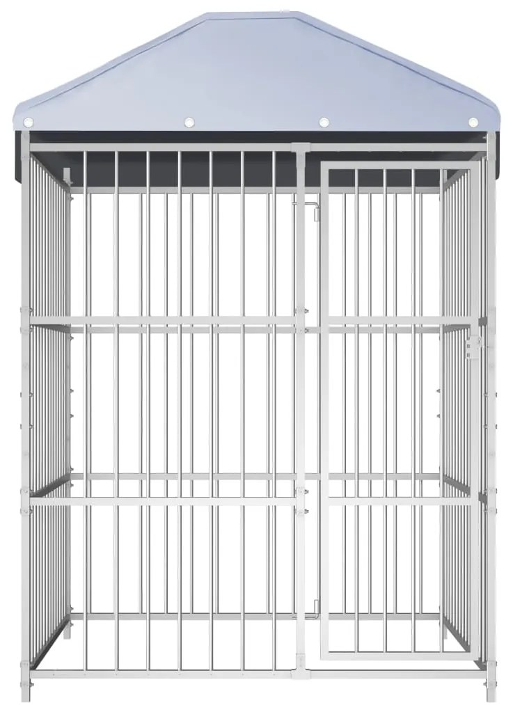 Canil de exterior com telhado 150x150x200 cm