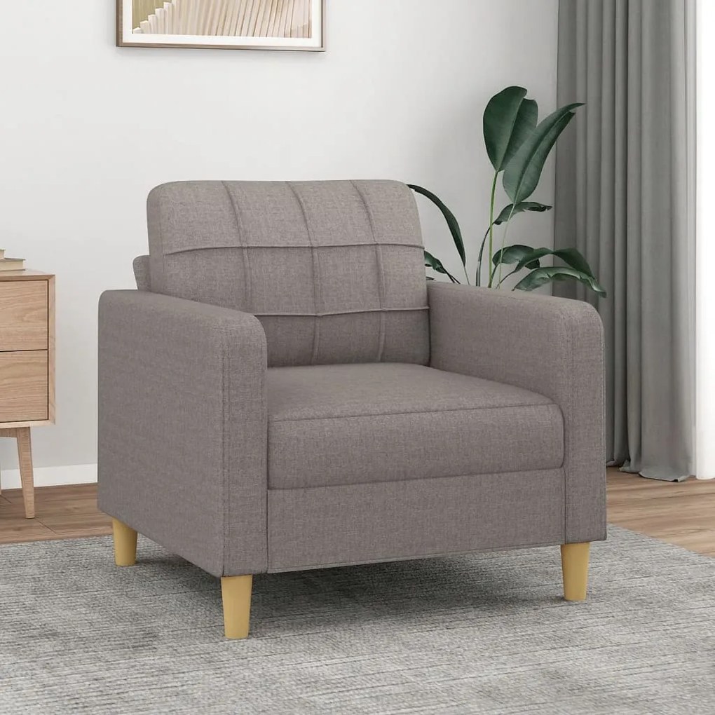 359082 vidaXL Poltrona tecido 60 cm cinzento-acastanhado