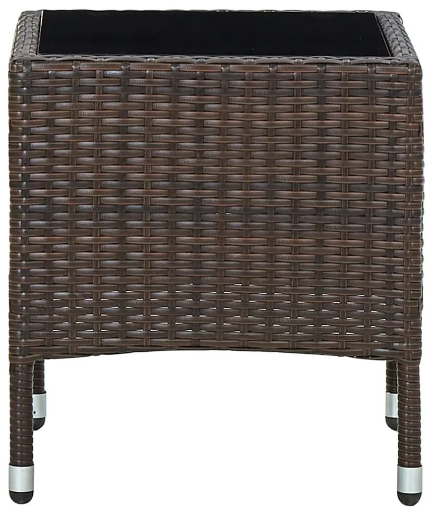 Mesa de jardim 40x40x45 vime PE castanho