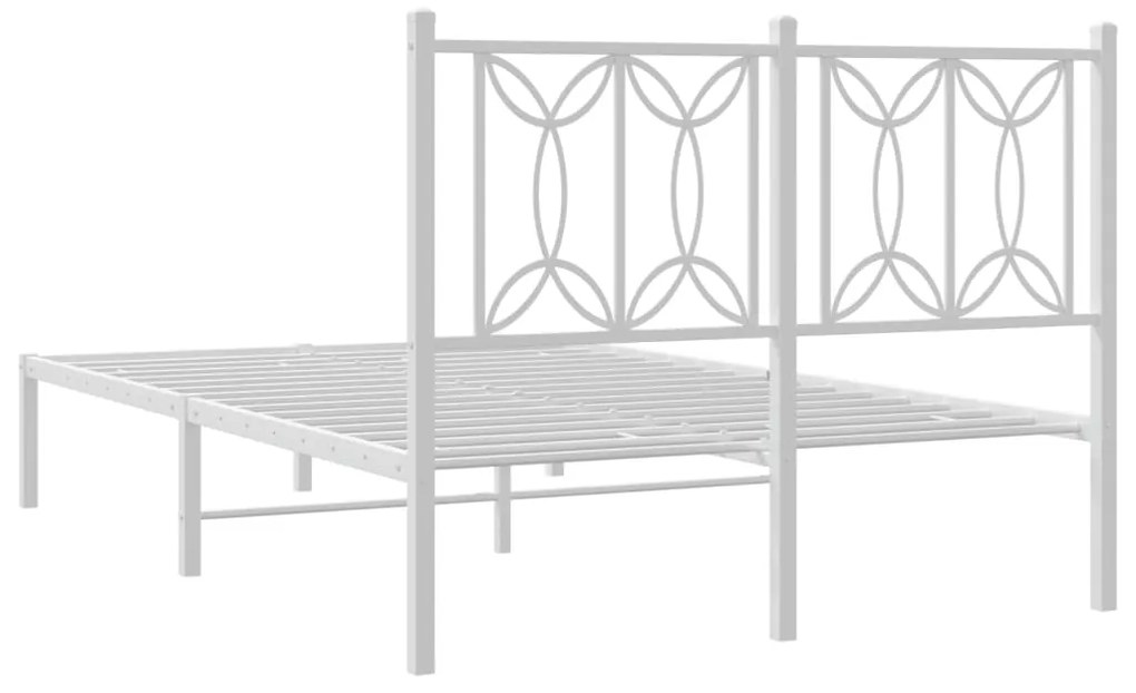 Estrutura de cama com cabeceira 120x200 cm metal branco