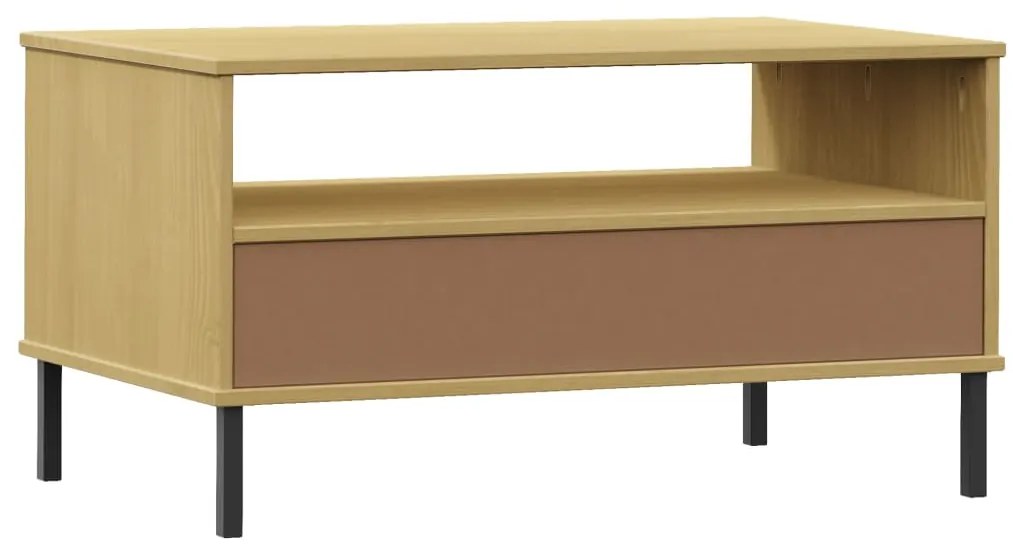 Mesa centro c/ pernas de metal 85x50x45cm OSLO madeira castanho