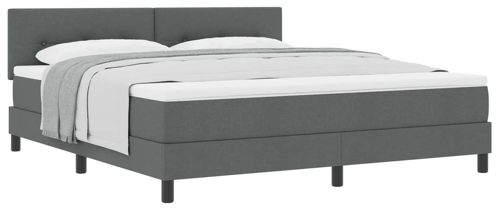Cama Box com Colchão Cinza Escuro 180x200 cm Tecido
