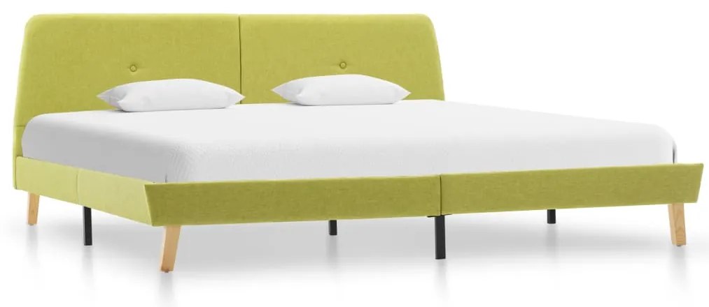 vidaXL Estrutura de cama 160x200 cm tecido verde