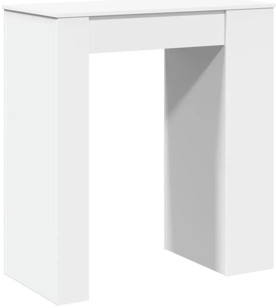 Mesa de bar com prateleiras derivados de madeira branco