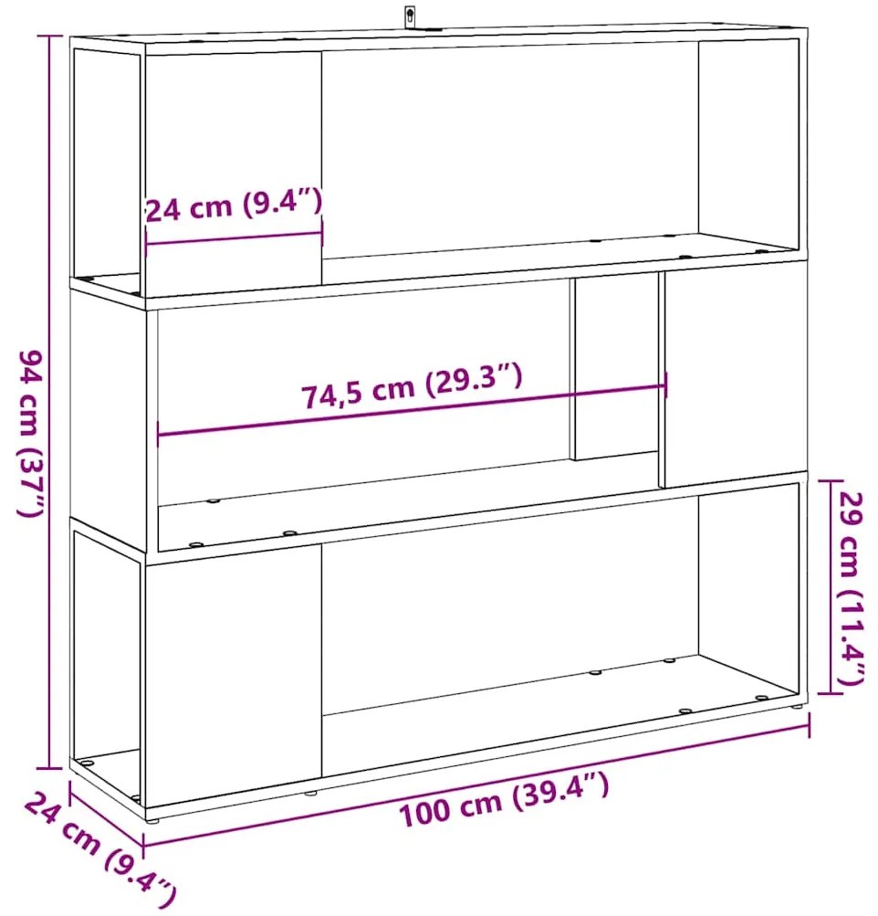 Armário/divisória de quarto madeira velha 100x24x94 cm