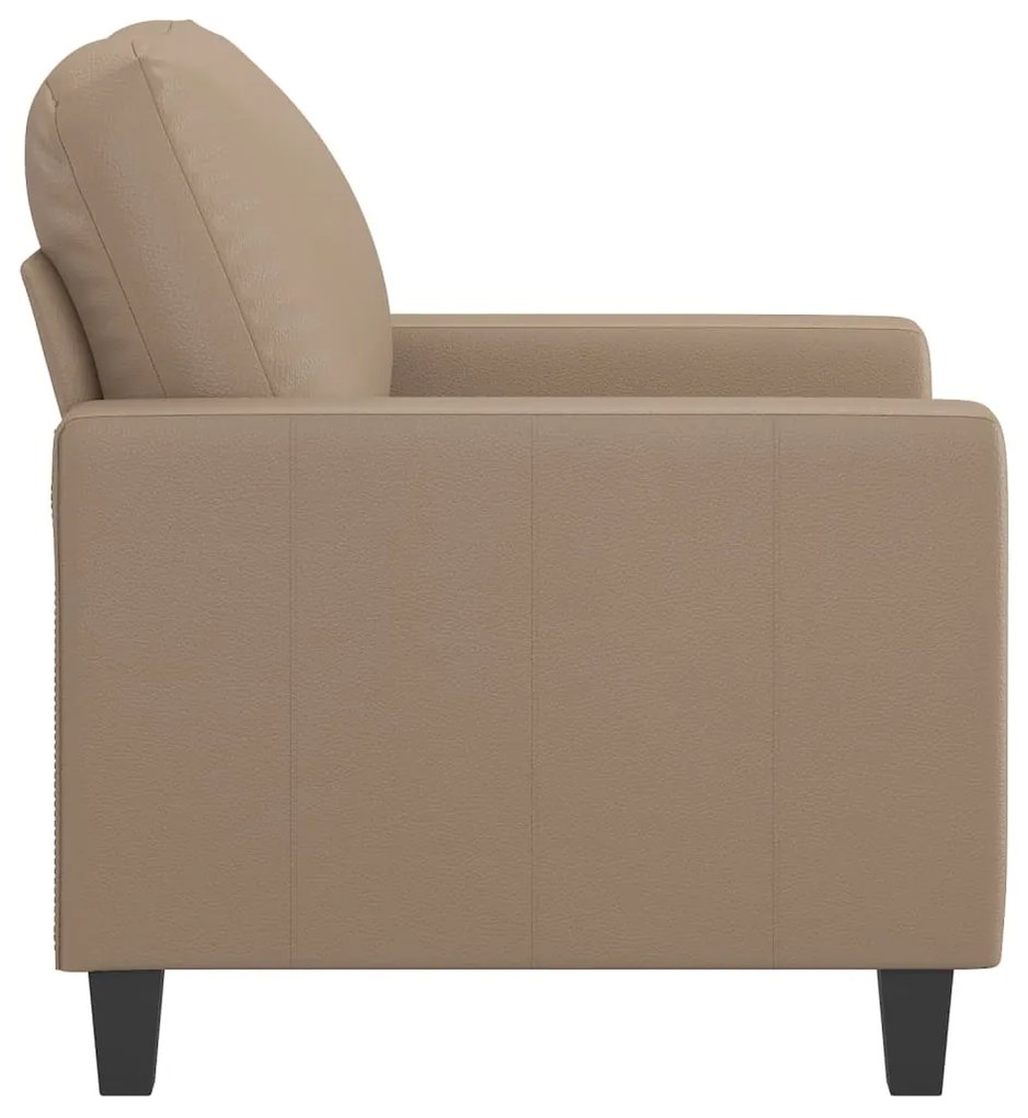Poltrona 60 cm couro artificial cappuccino