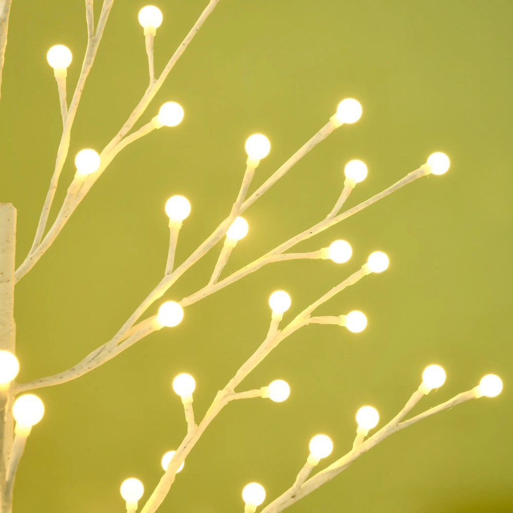 HOMCOM Árvore Sintética Altura 150cm com 120 Luzes LED IP44 Ajustável em 3 Modos Ramos Flexíveis e Base de Candeeiro Árvore de Decoração de Natal para Interiores 20x20x150cm Branco