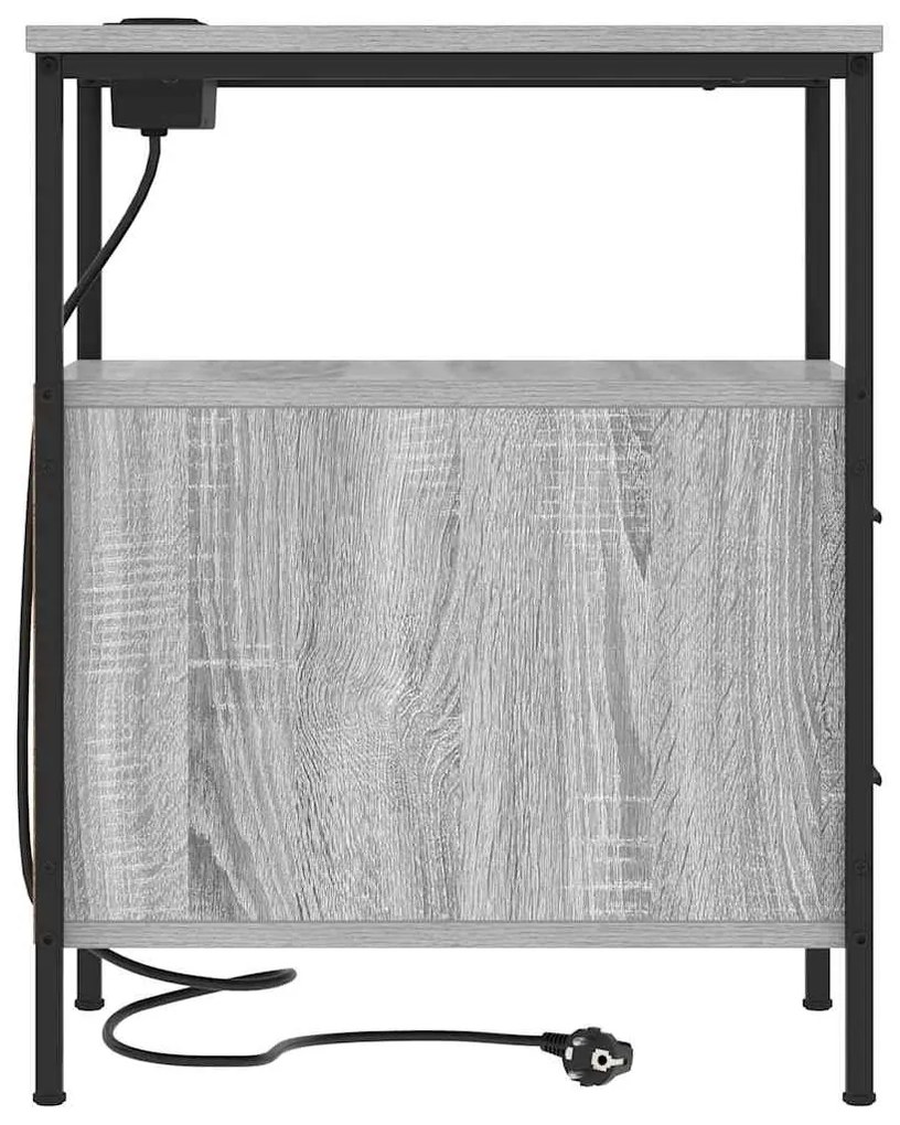 Armário de Cabeceira com gaveta Sonoma cinzento 30 x 48 x 61 cm