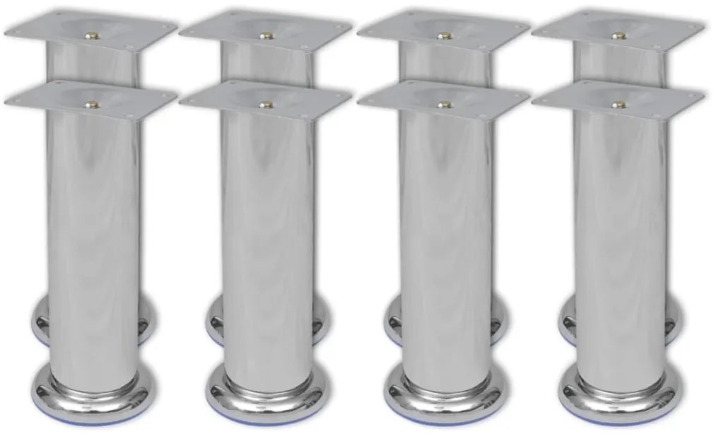 Pés para sofá redondos 8 pcs 180 mm cromado