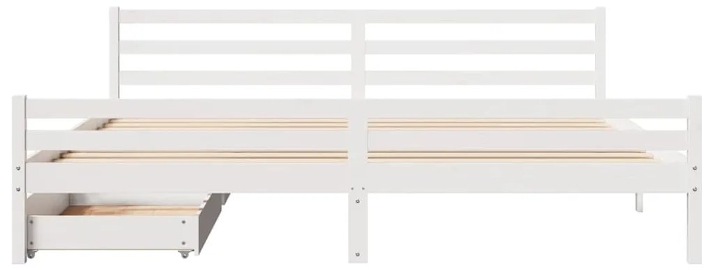 Cama sem colchão 180x200 cm madeira de pinho maciça branco
