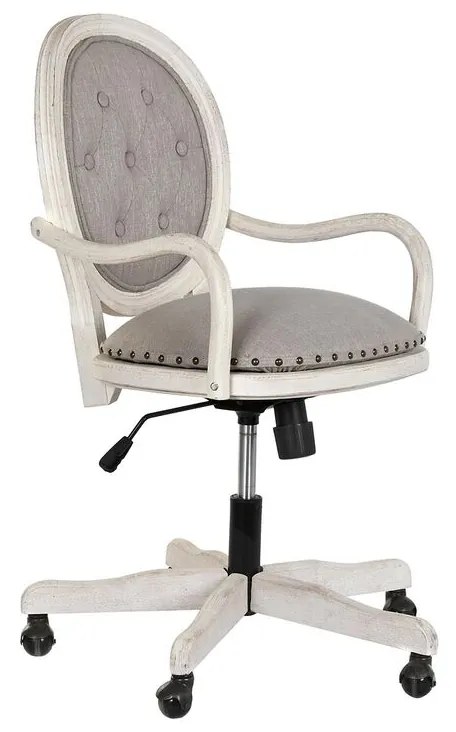 Cadeira de Rodas Manual Dkd Home Decor Abeto Poliéster Branco Cinzento Claro (52 X 50 X 88 cm)
