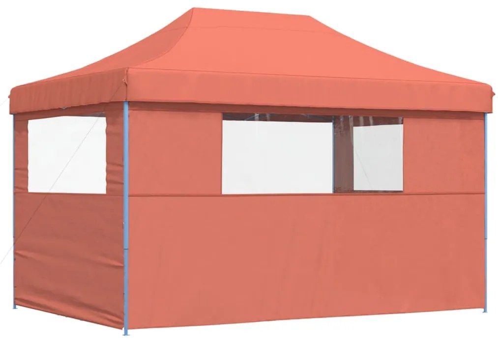 Tenda p/ festas pop-up dobrável 3 paredes laterais terracotta