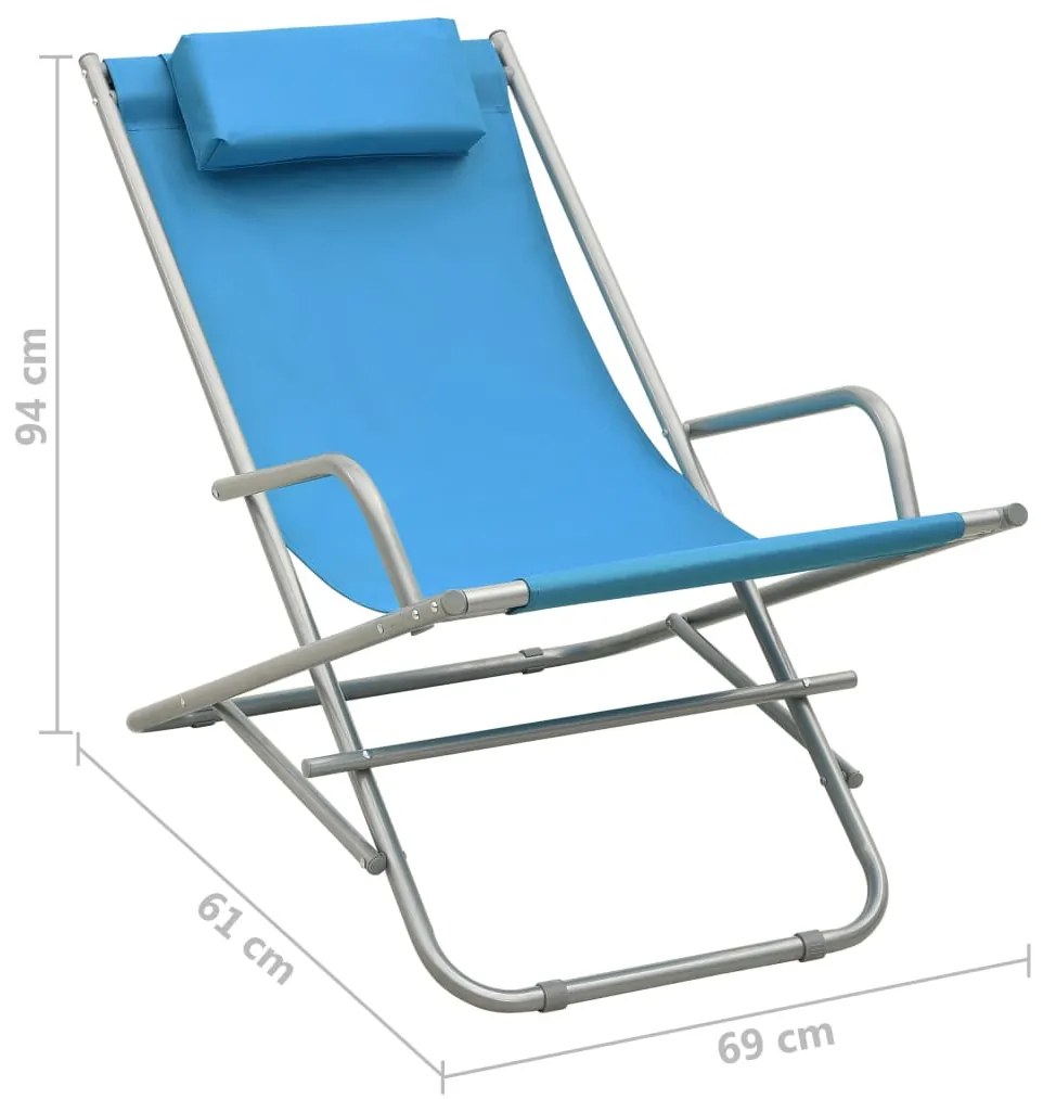 Cadeiras de baloiço 2 pcs aço azul