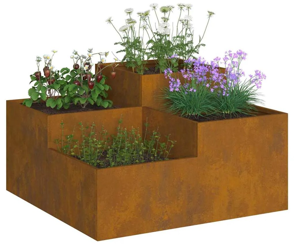 Jardineira vidaXL 100x100x48 cm em Aço Resistente à Corrosão