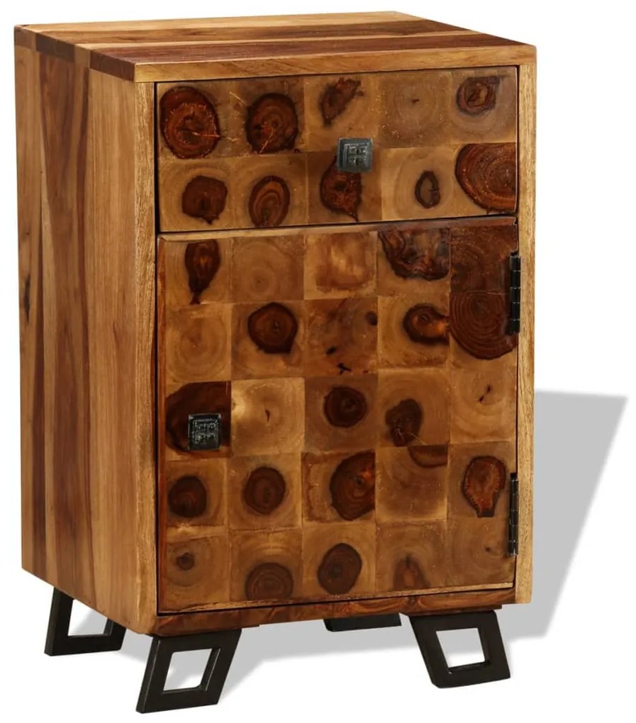 vidaXL Mesa de cabeceira em madeira de acácia maciça 37x30x54 cm