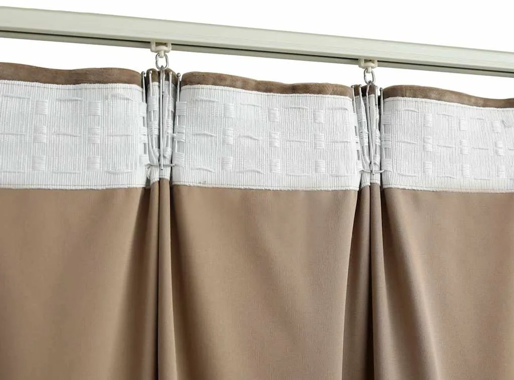 Cortinas blackout com ganchos 2 pcs 140x175 cm veludo bege