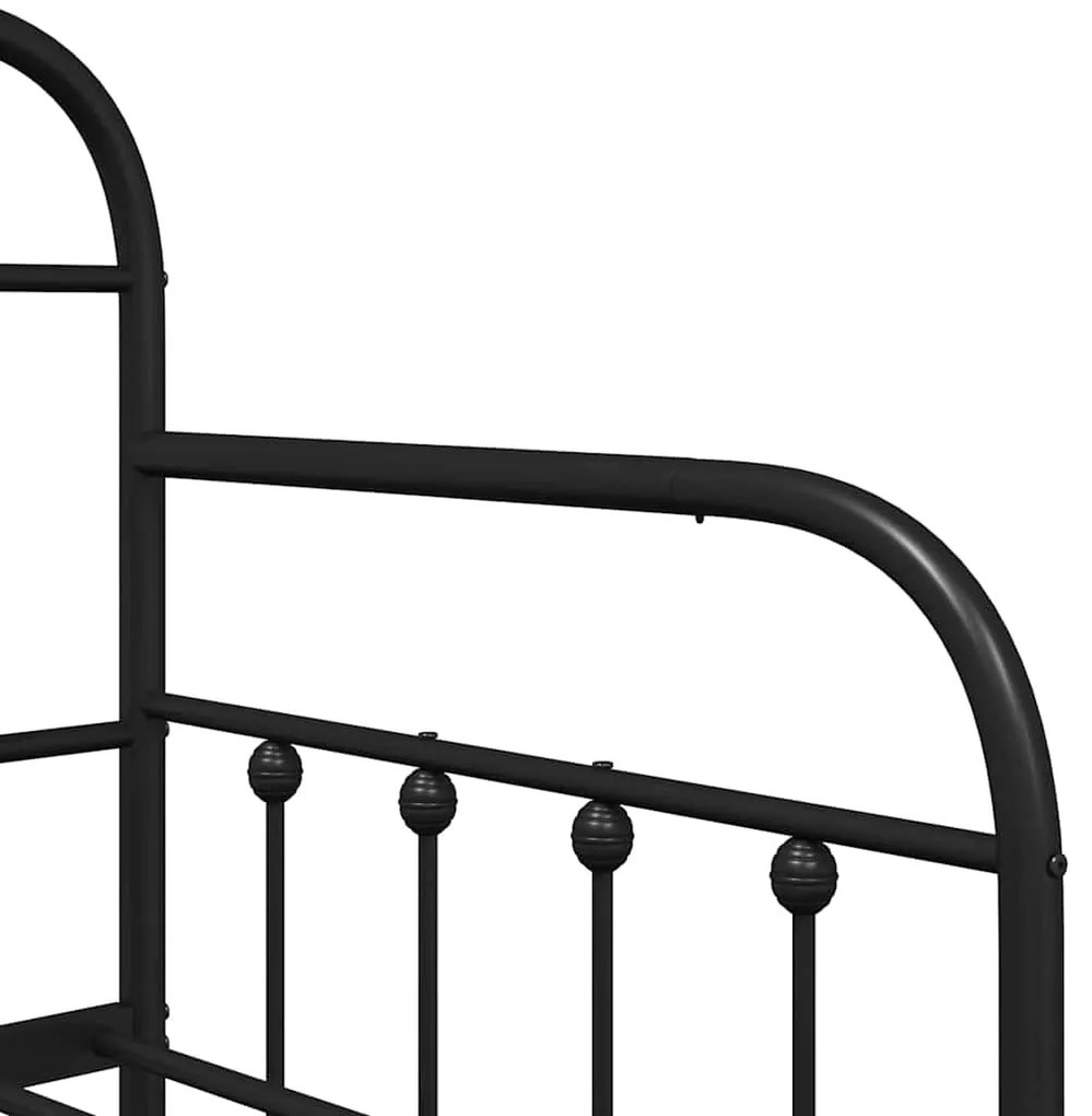 Estrutura de Daybed vidaXL com Cama Auxiliar Preta 75x190 cm em Aço