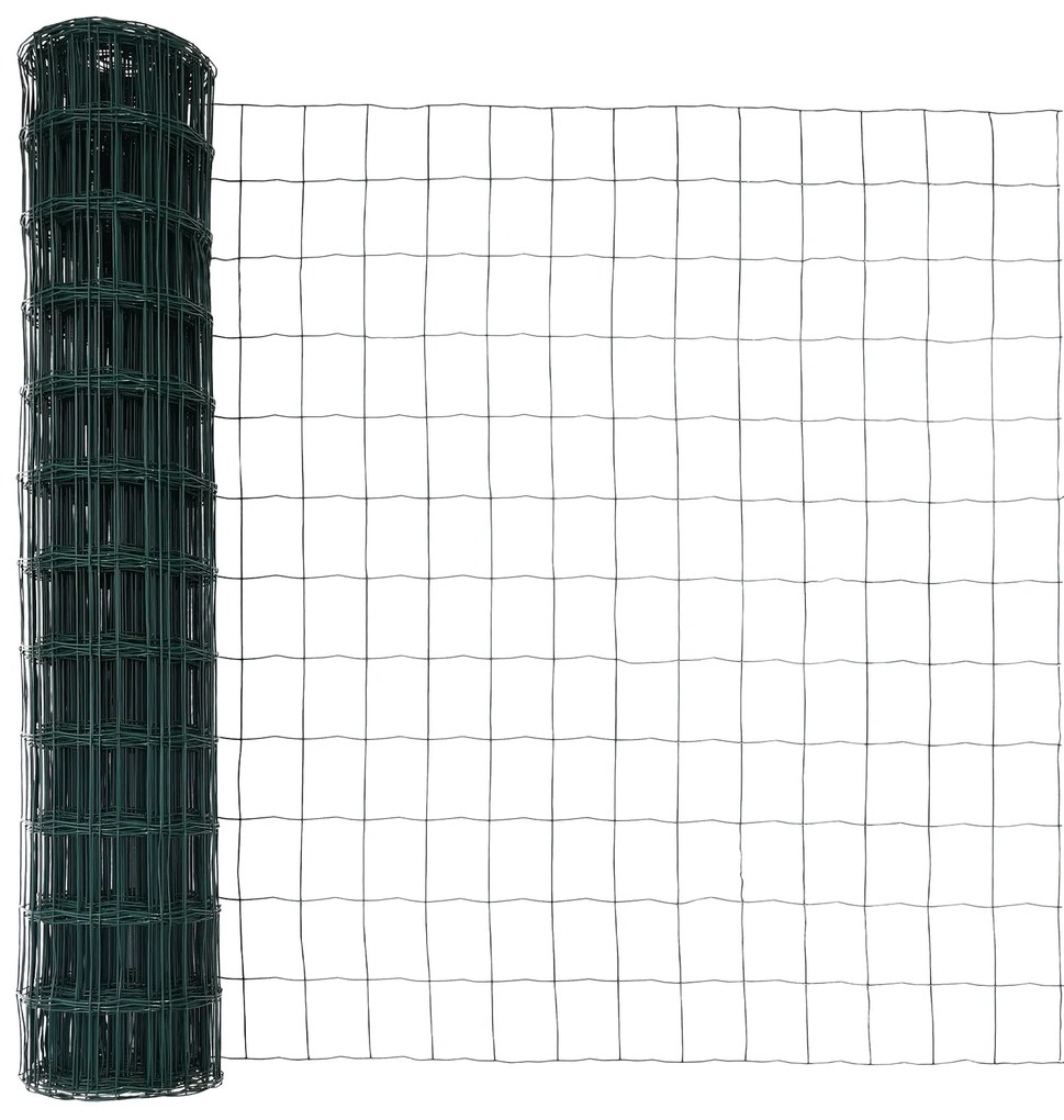 Cerca Euro com 13 Postes Flangeados 0.8x25 m Aço Galvanizado