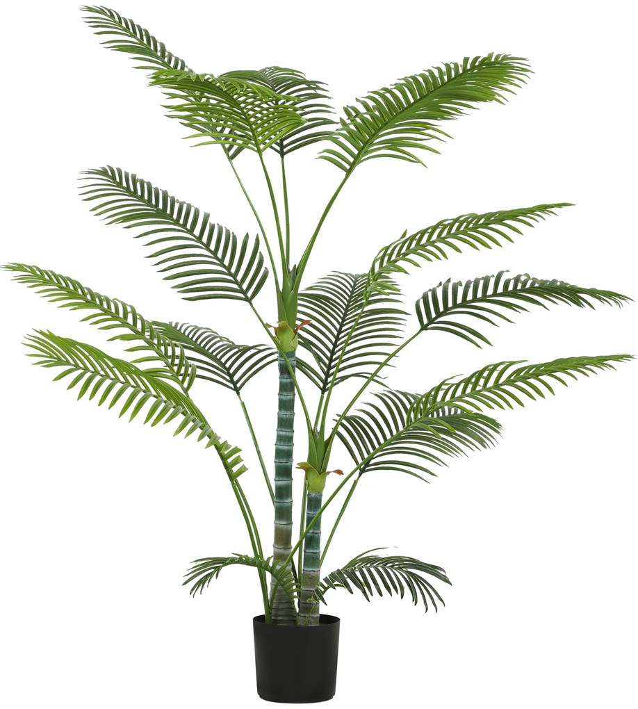 HOMCOM Planta Artificial Decorativa 170 cm Palmeira Artificial com Vaso e Folhas para Interior Casa Sala Escritório Verde