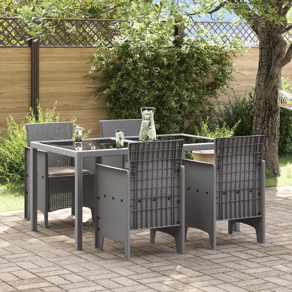 vidaXL Cadeiras de Jardim com Almofadas 4 pcs Cinzento-Claro Rattan Sintético